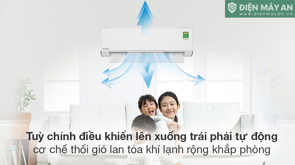 Không gian thoáng đãng hơn nhờ cánh đảo gió lớn trên CU/Cs-N18AKH-8  